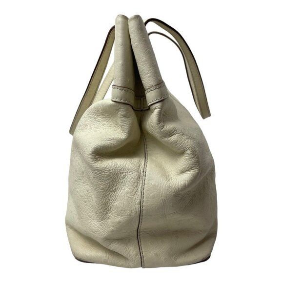 Kate Spade Cream Wellesley Ostrich Embossed‎ Leather Tote Shoulder Handbag Purse - Picture 3 of 12